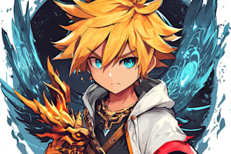 design logo designer anime, fantasy