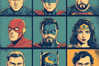 create comic book art, comic book illustrations