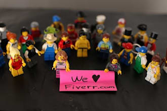 take a photo of everyone in Lego Town holding any message