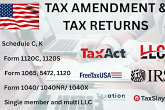 do us tax filing, amend tax, llc tax, tax consultant, form 1120, 1040 to irs