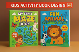 design preschool children worksheet puzzle book activity book amazon KDP etsy