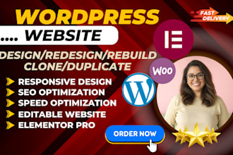 clone, build, rebuild wordpress website design, redesign using elementor or pro
