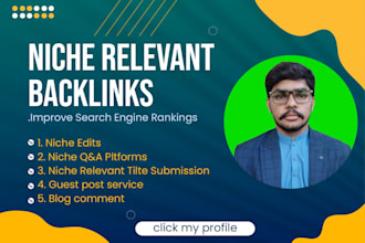 provide monthly niche relevant backlinks on page and off page SEO services