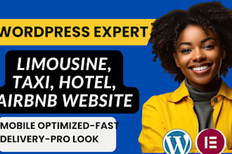 design modern limousine, taxi, hotel booking, or airbnb website online booking