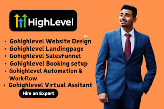 go high level ghl, website, landing page, automation, sales funnels