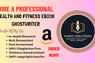 ghostwrite a well research health medical wellness evidence based book and ebook