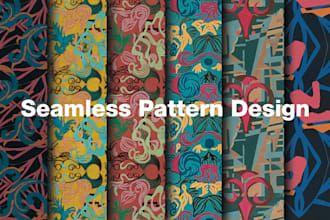 do seamless pattern design, textile print design, hand drawn pattern