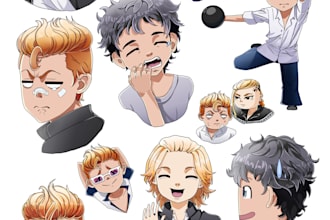 anime stickers custom characters and emotions