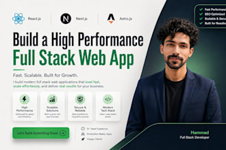 build a high performance full stack web app using react, nextjs, or astrojs