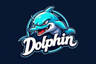 design awesome angry dolphin mascot logo within 1 day
