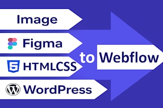 convert and migrate image, figma, html css, wordpress to webflow