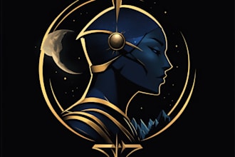 draw a medieval, fantasy, rpg gaming logo illustration
