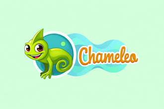 make eye catching chameleon mascot logo design  with express delivery