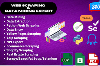 build custom python web scrapers for data extraction and automation