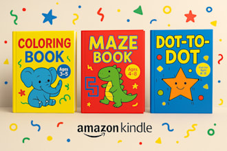 design preschool children worksheet puzzle book activity book maze amazon KDP