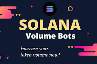 develop volume bot, trading bot on solana, ethereum