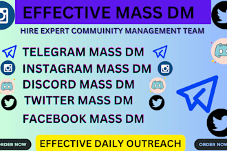 send effective discord mass dm, instagram, telegram mass dm, twiter promotion