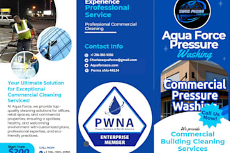 create, pressure washing, exterior washing brochure design 24hrs delivery