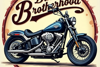 design high quality vintage biker motorcycle logo with my fastest delivery