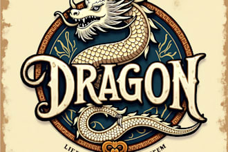 design high quality vintage dragon logo with unlimited revision