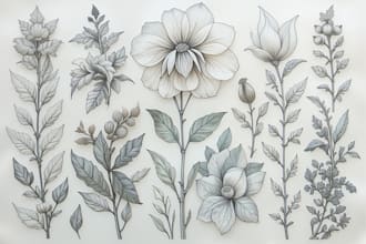 draw botanical illustration art for you