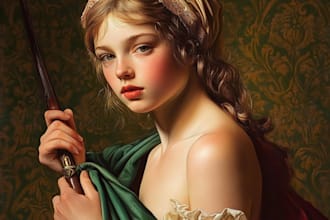 do renaissance art oil painting digital portrait