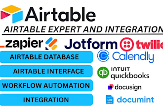 airtable expert, integrate twilio carlendly jotform quickbooks docusign documint