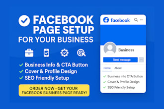 professional facebook page setup and business page creation