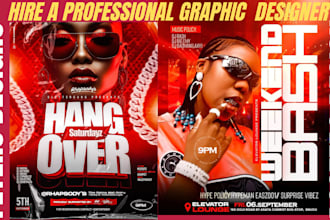 design party flyer, club, music, event, dj, hiphop flyer, business flyer design
