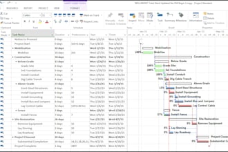 create project schedule with gantt chart using ms project