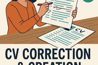 create or correct your CV and cover letters plus advices