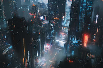 make a science fiction city, cyberpunk, futuristic scifi art illustration