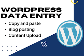 be a virtual assistant for data entry, web research, copy paste, wordpress