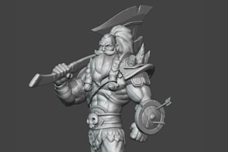 sculpt 3d character, miniatures, action figures, model for 3d printing