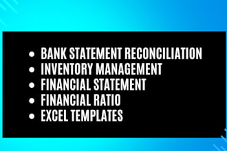 do excel template for budget,stock,bank reconciliation,financial statement ratio