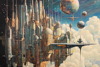 do a sci fi and science fiction futuristic city art