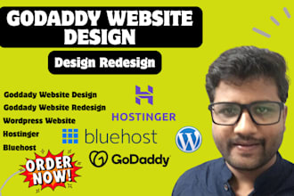 design godaddy website redesign hostinger wordpress website