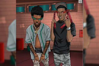 design cartoon album cover hiphop mixtape ep single song cover anime art