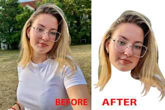crop out heads or custom face cut out man, dog, cat images