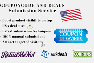 do coupon code submission vouchers or deals submission to USA dealsites