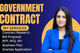 write government contract proposal bid proposal rfi, rfq, rfp, contract research