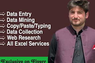 collect emails, websites, phone numbers, and provide data entry