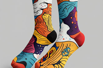 create custom sock pattern tech pack of sock funky sock