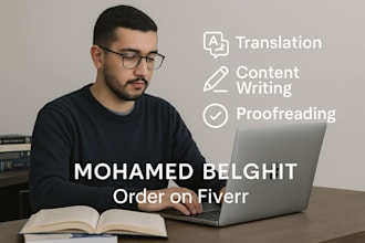write and translate fluently in arabic, french, english