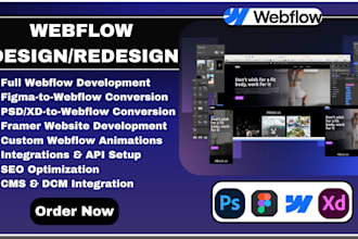 build webflow website redesign webflow figma to webflow fix bug framer website