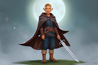 make a dnd art and d and d character for you