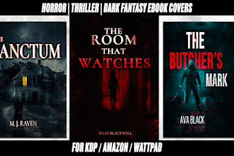 design horror, thriller dark fantasy ebook covers for KDP