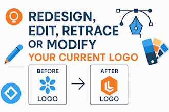 fix, redesign, edit, retrace or modify your current logo