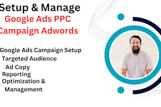 setup and manage google ads adwords PPC search campaign,display ads pmax ads