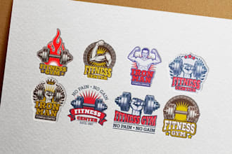 design unique gym, fitness, baseball, billiard, tournament and sports logo